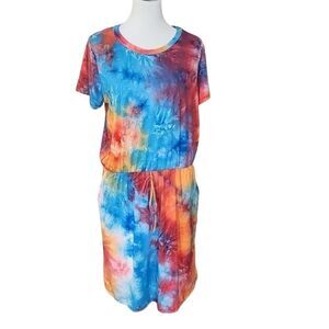NWOT Perfect Peach Tie‎ Dye Dress Size X-Large